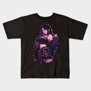 Gothic Japanese Anime Girl Violet Kids T-Shirt